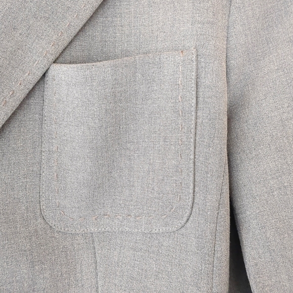 Apostrophe VTG 90s Blazer Dress Coat Sz 4 Dark Academia Classic Gray Grandpa EUC - Picture 9 of 11